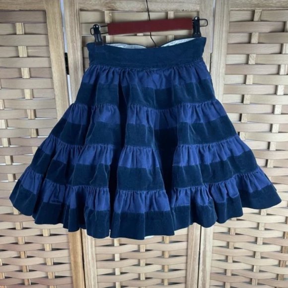 Puffy Blue Striped Lolita Skirt - Picture 3 of 8